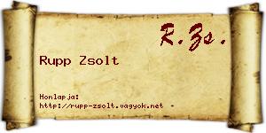 Rupp Zsolt névjegykártya